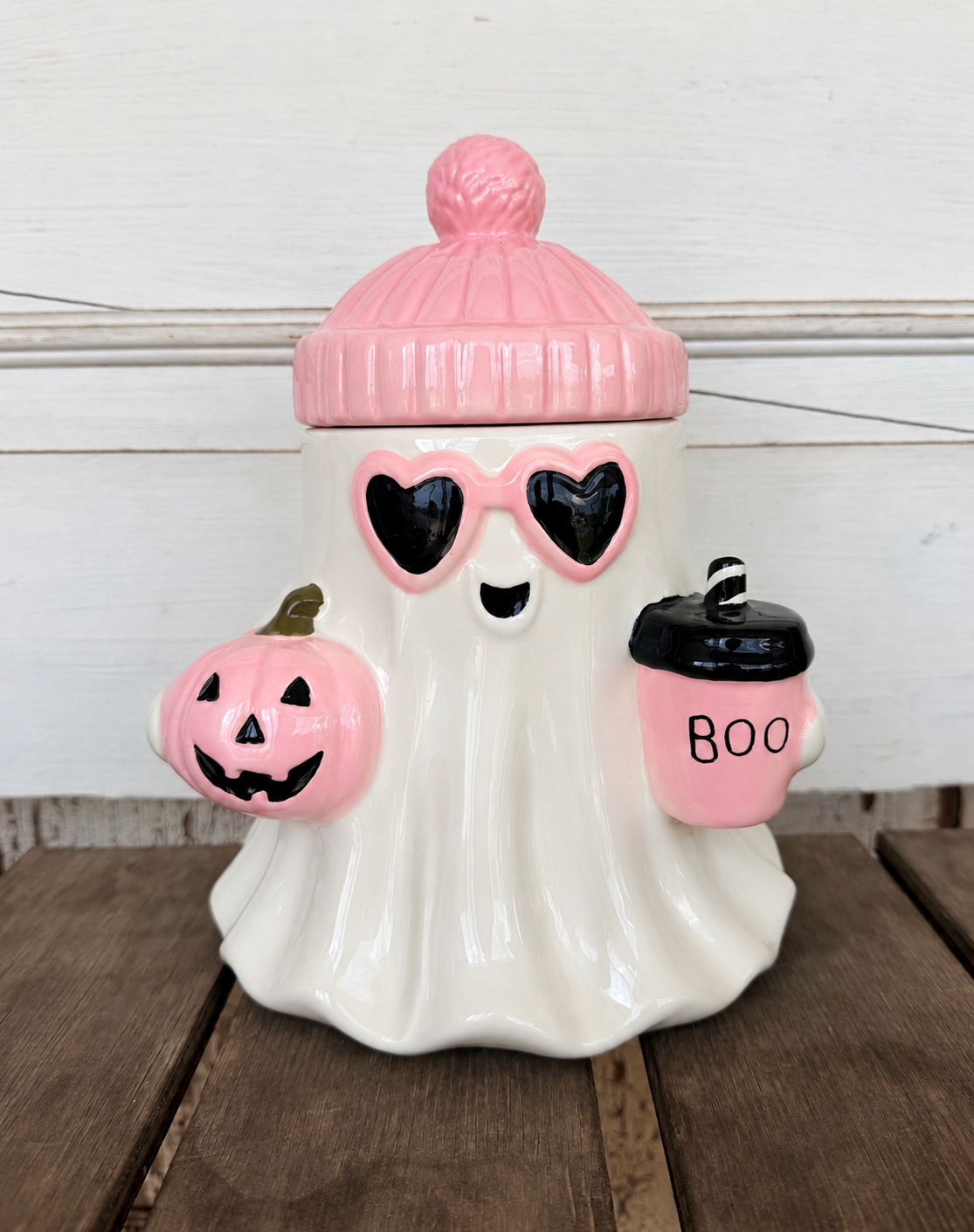 Cozy Coffee Ghost Cookie Jar