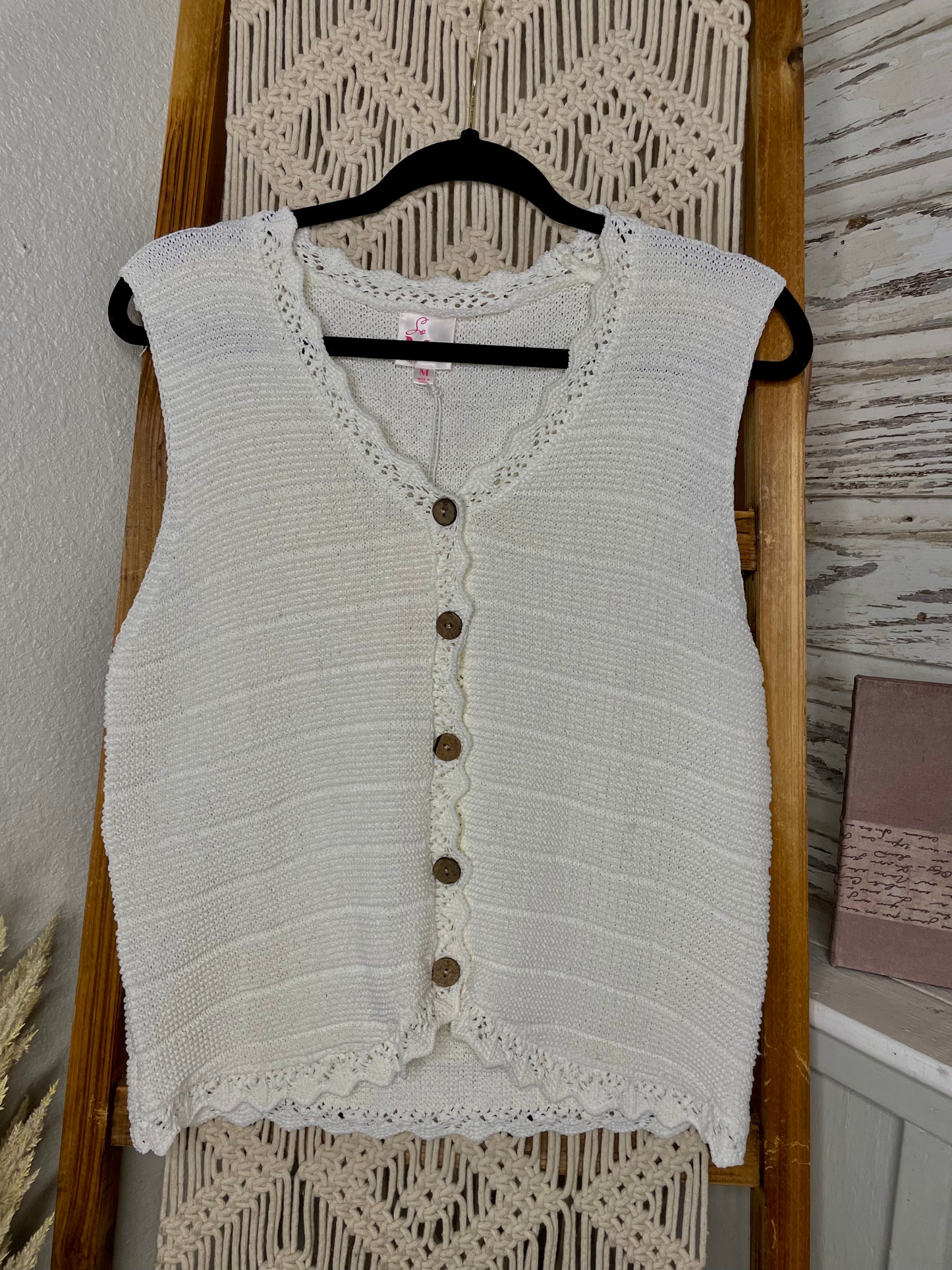 Lacey Knitted Sweater Vest