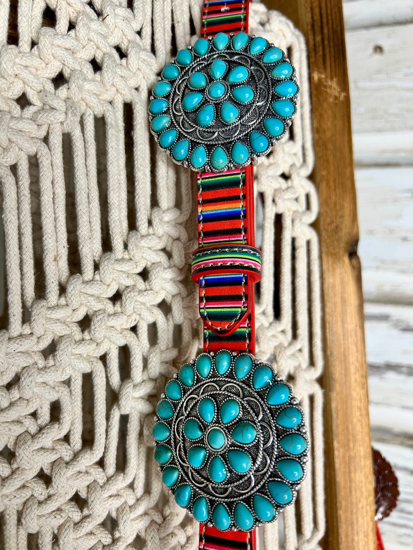 Turquoise Bloom Concho Belt