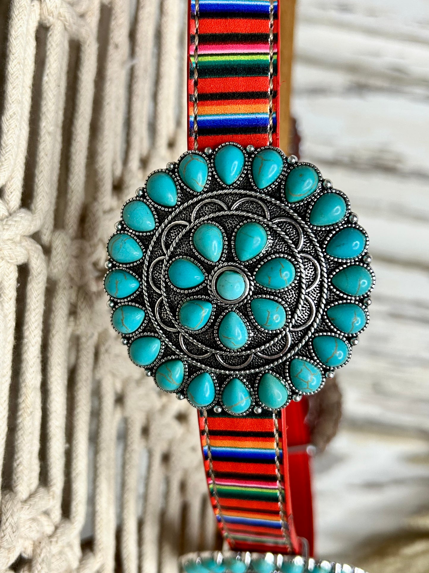 Turquoise Bloom Concho Belt