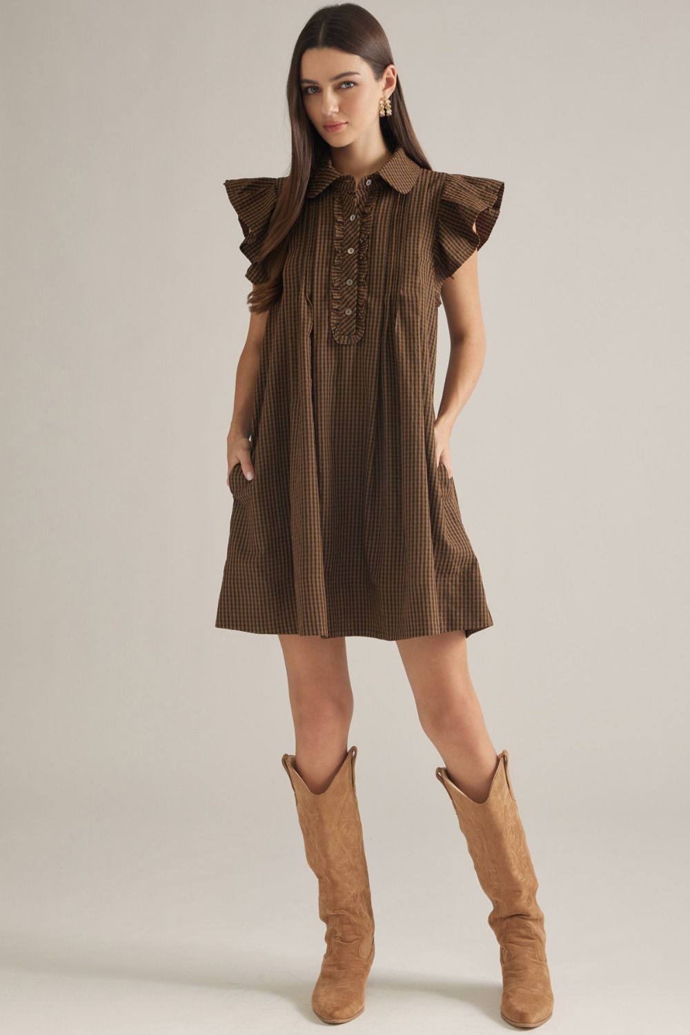 Annabel Gingham Collared Dress