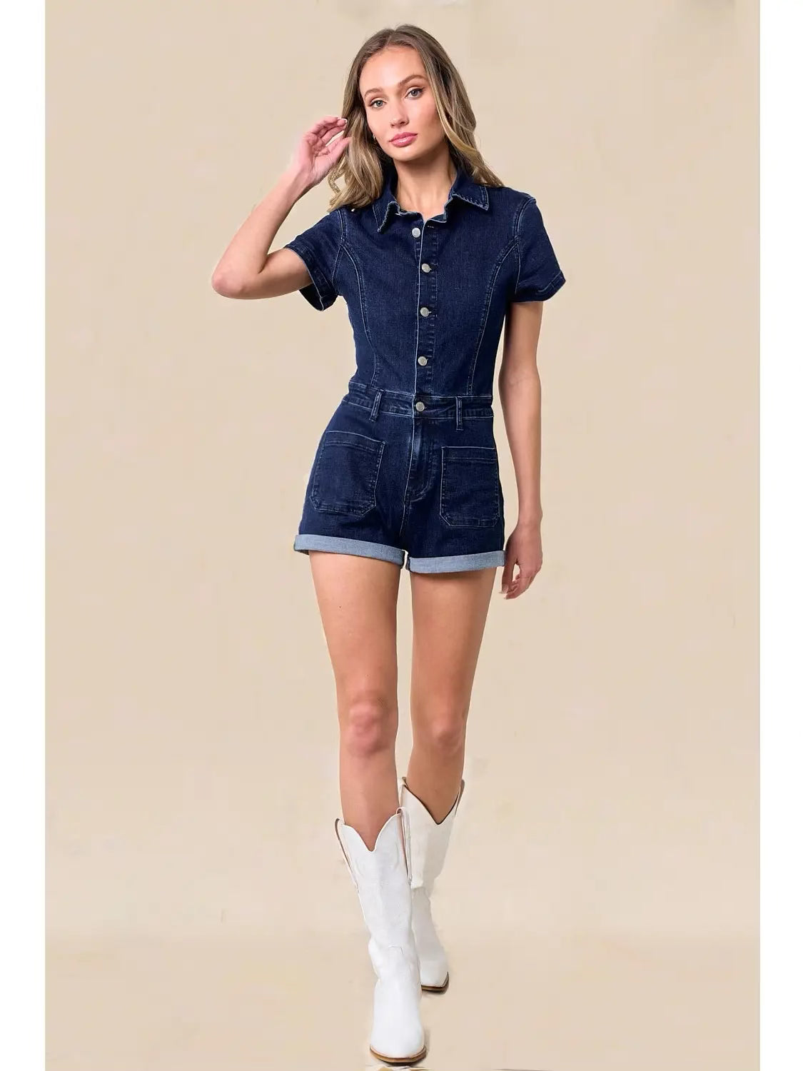 Lottie Denim Romper