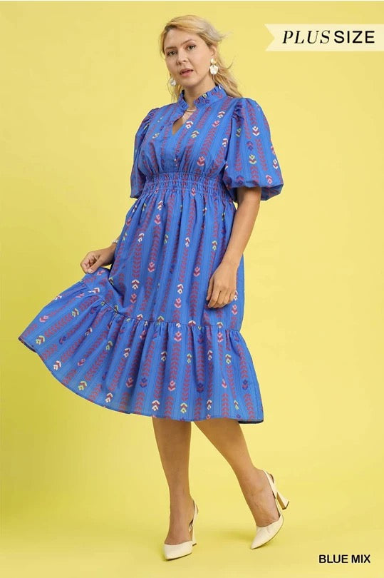 Samantha Puff Sleeve Midi Dress