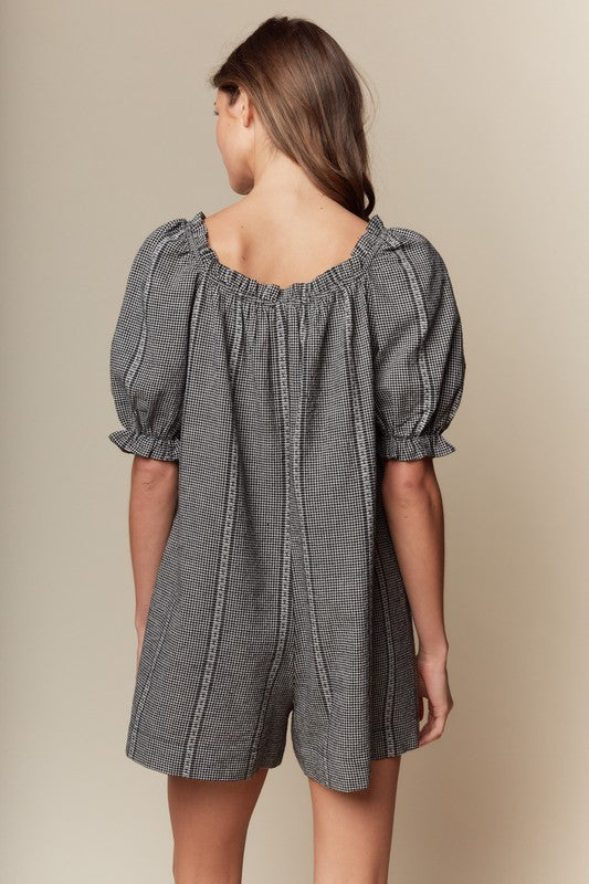 Clover Gingham Romper