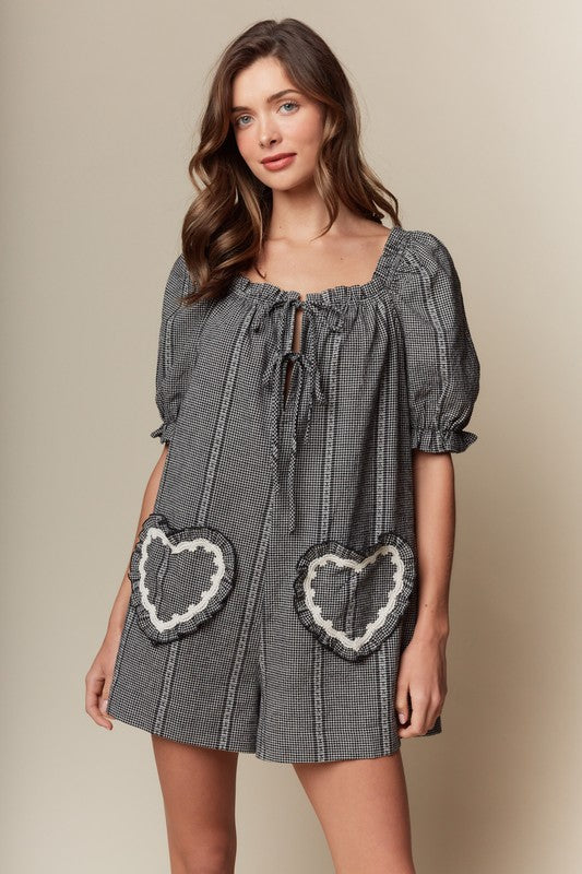 Clover Gingham Romper