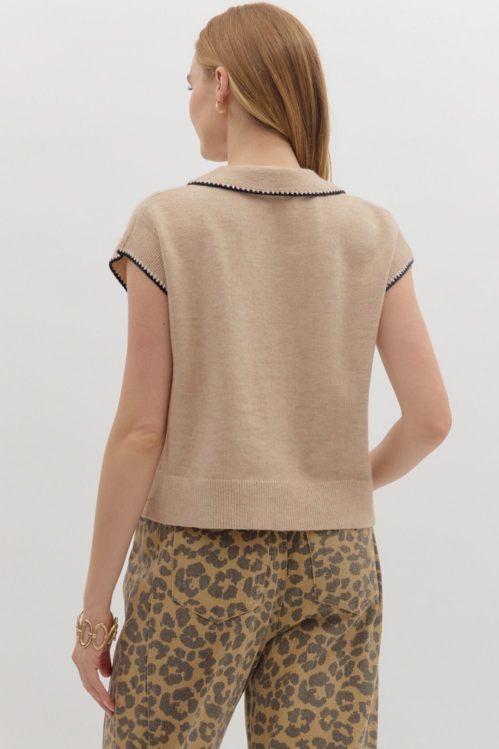Paige Knitted Polo Top