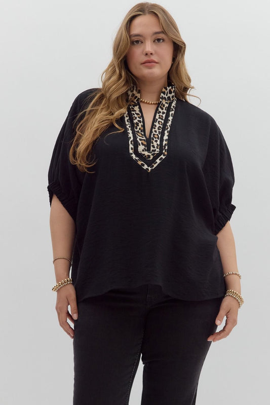 Lindsey Leopard Curvy Blouse