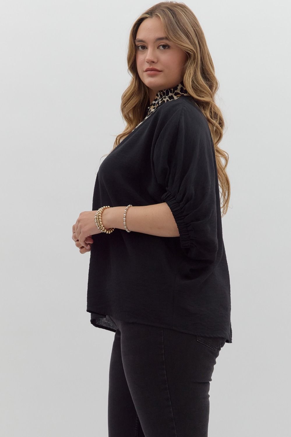 Lindsey Leopard Curvy Blouse