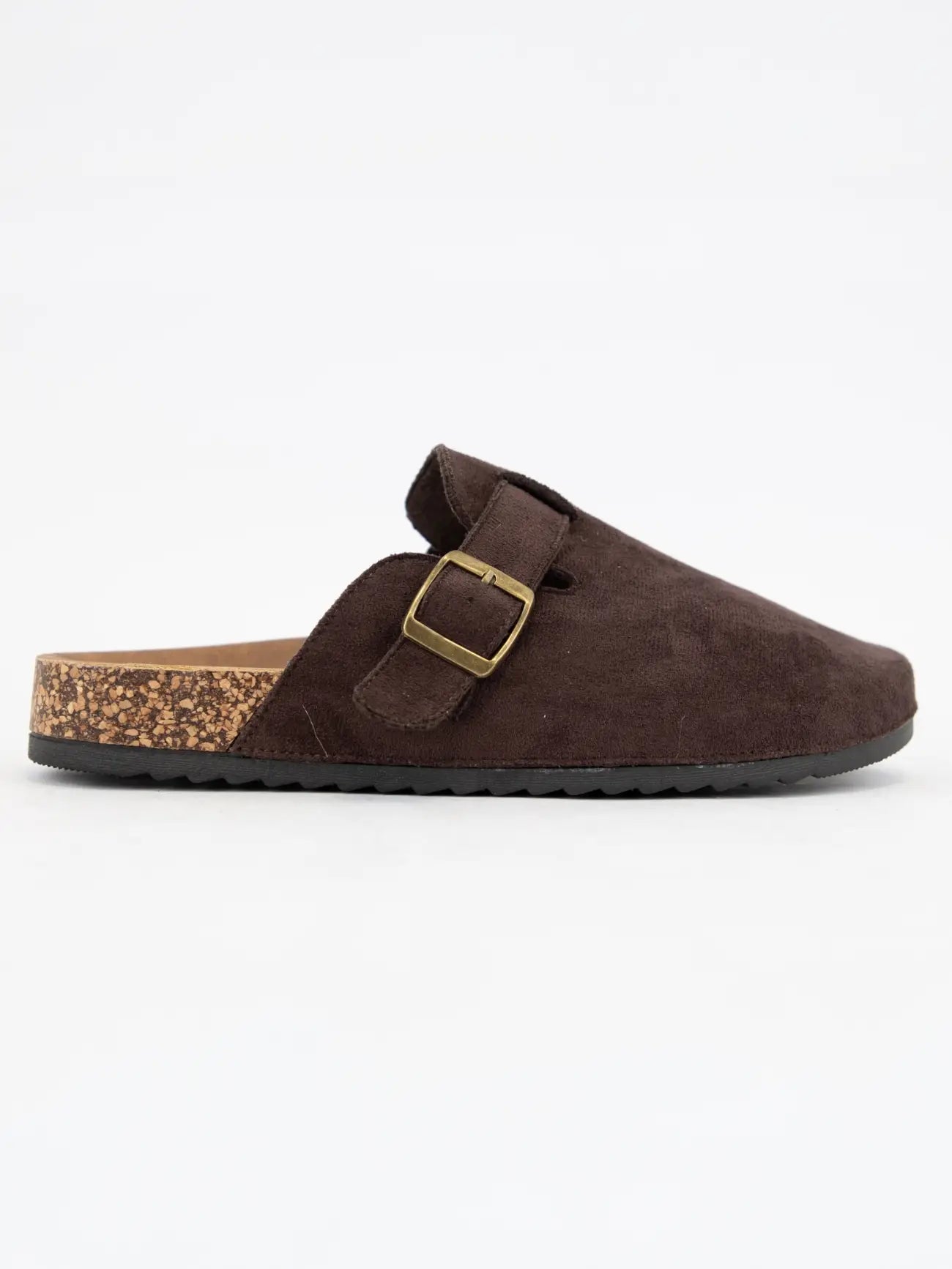 Coffee Brown Suede Clogs
