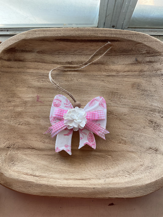 Pink Floral Bow Freshie