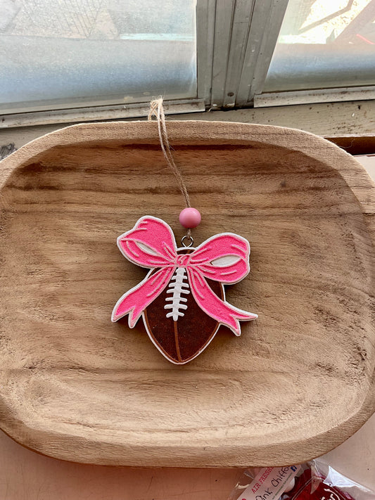 Pink Bow Football Freshie