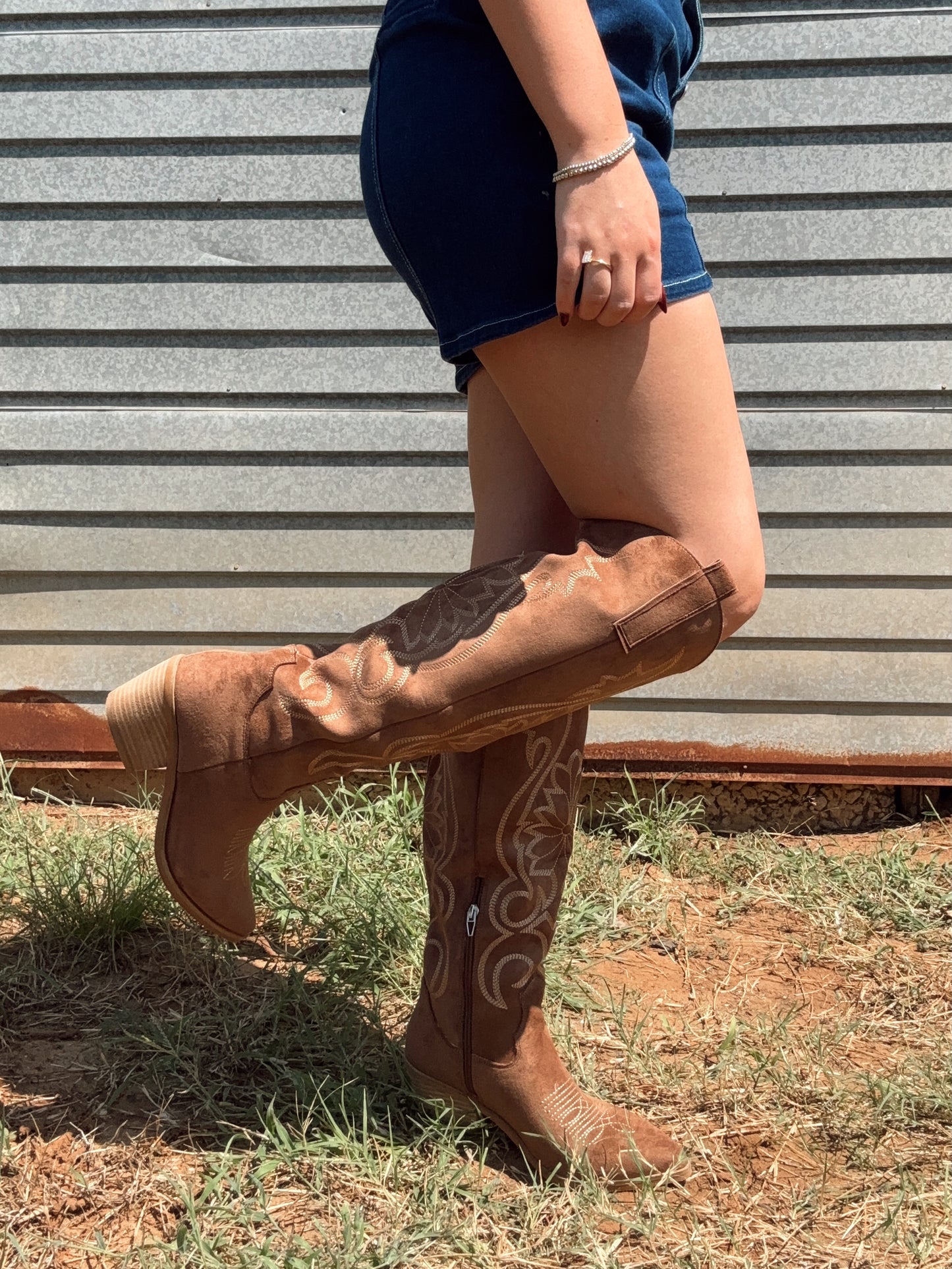 Lyla Coffee Brown Suede Boots