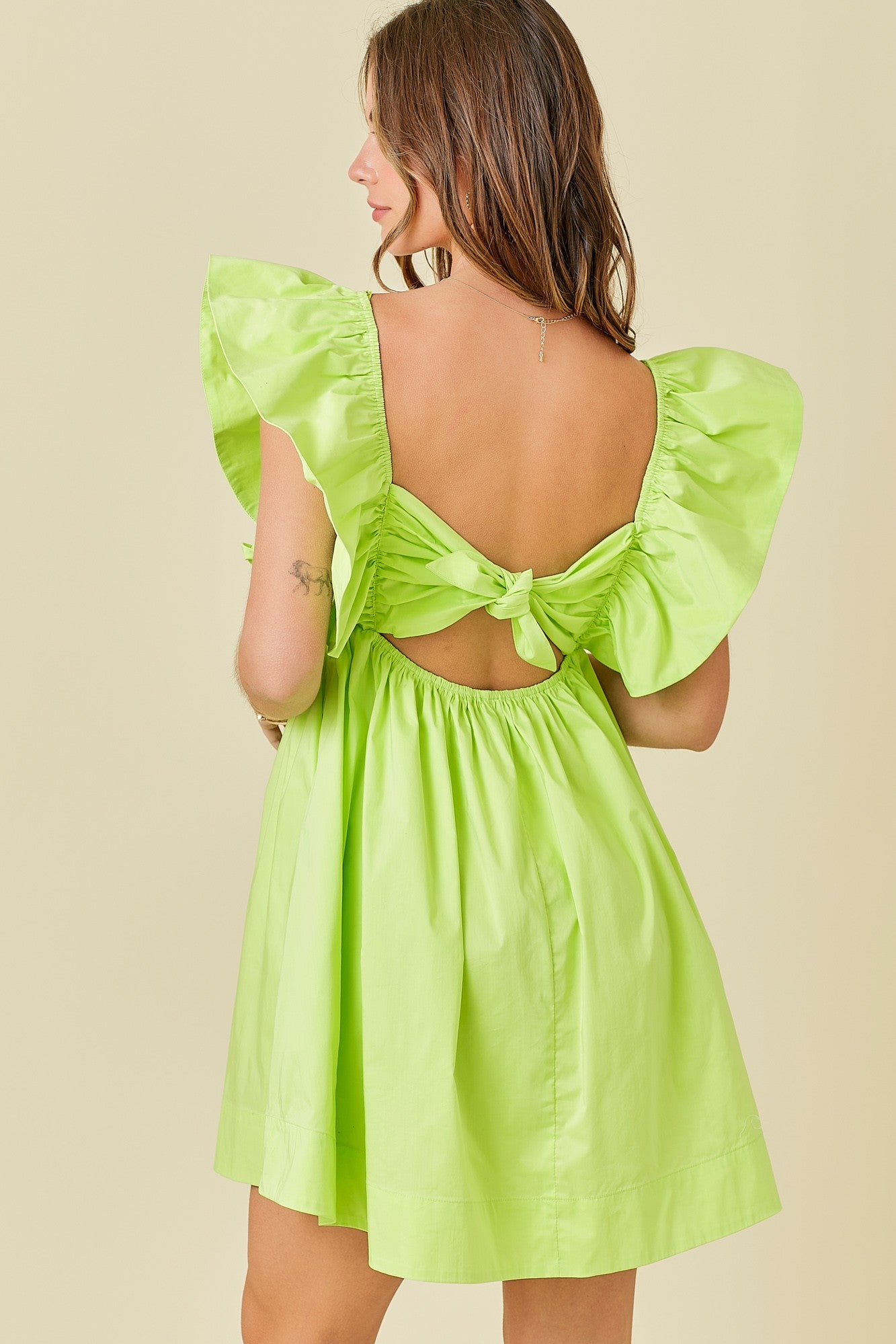 Paige Ruffle Poplin Dress
