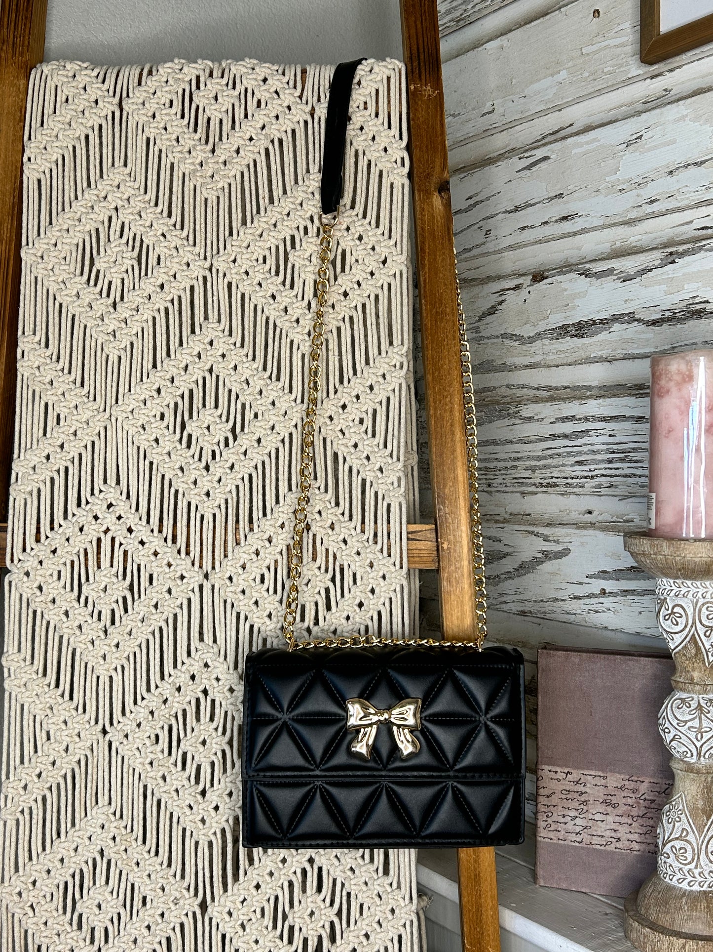 Gold Bow Handbag