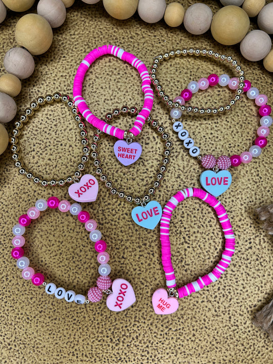 Conversation Hearts Bracelet Set