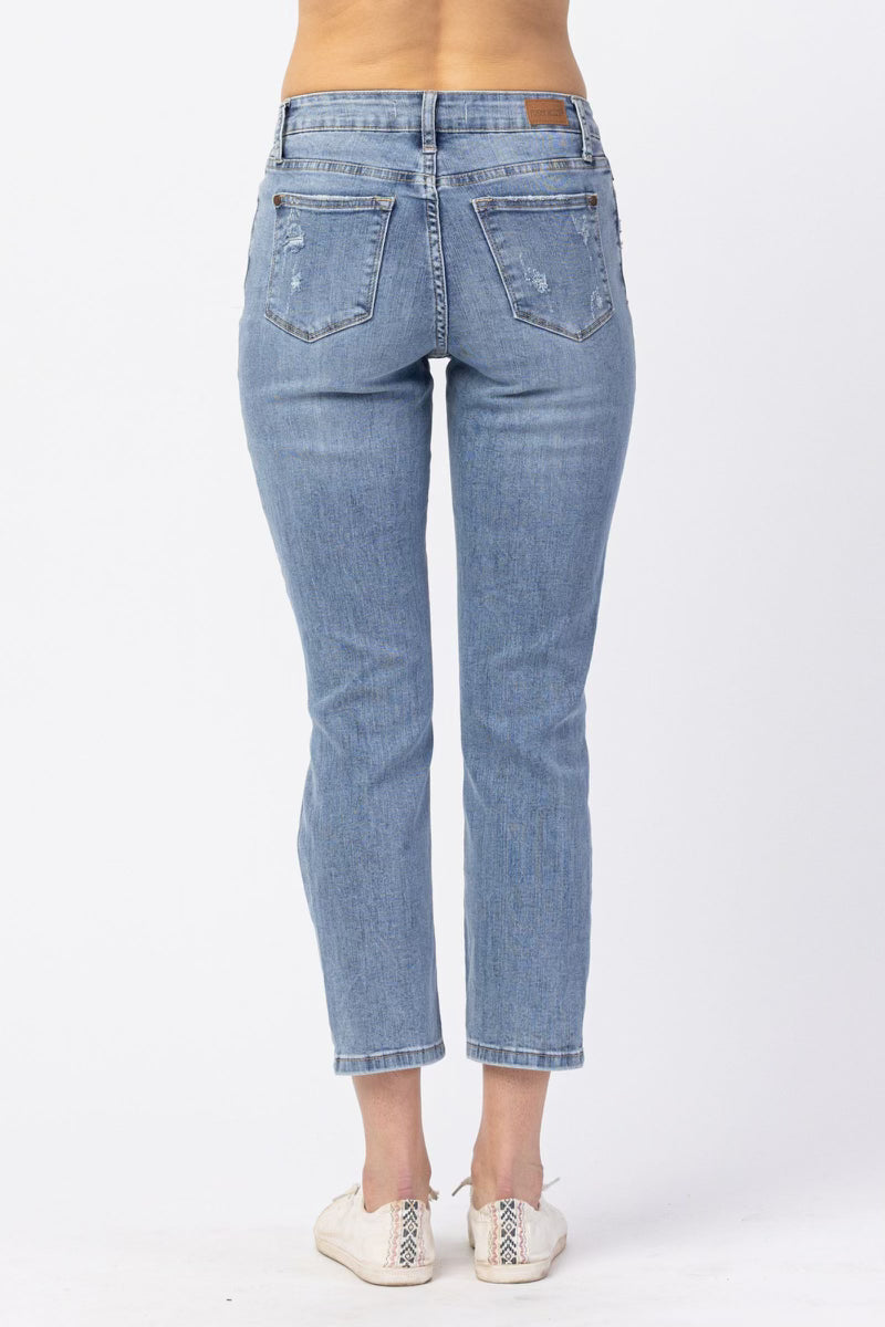 Judy Blue High Waist Curvy  Destroyed Boyfriend Jeans