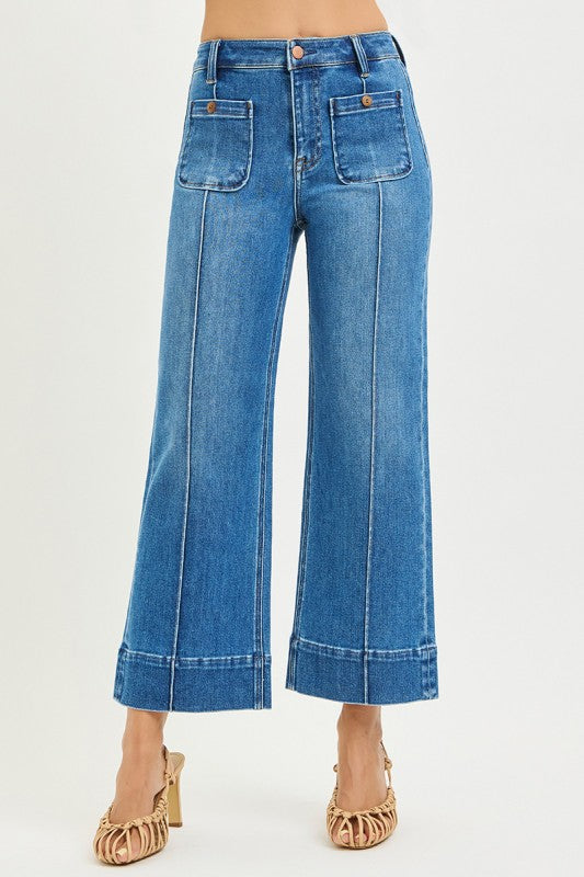 Mel High Rise Curvy Crop Wide Denim Jeans