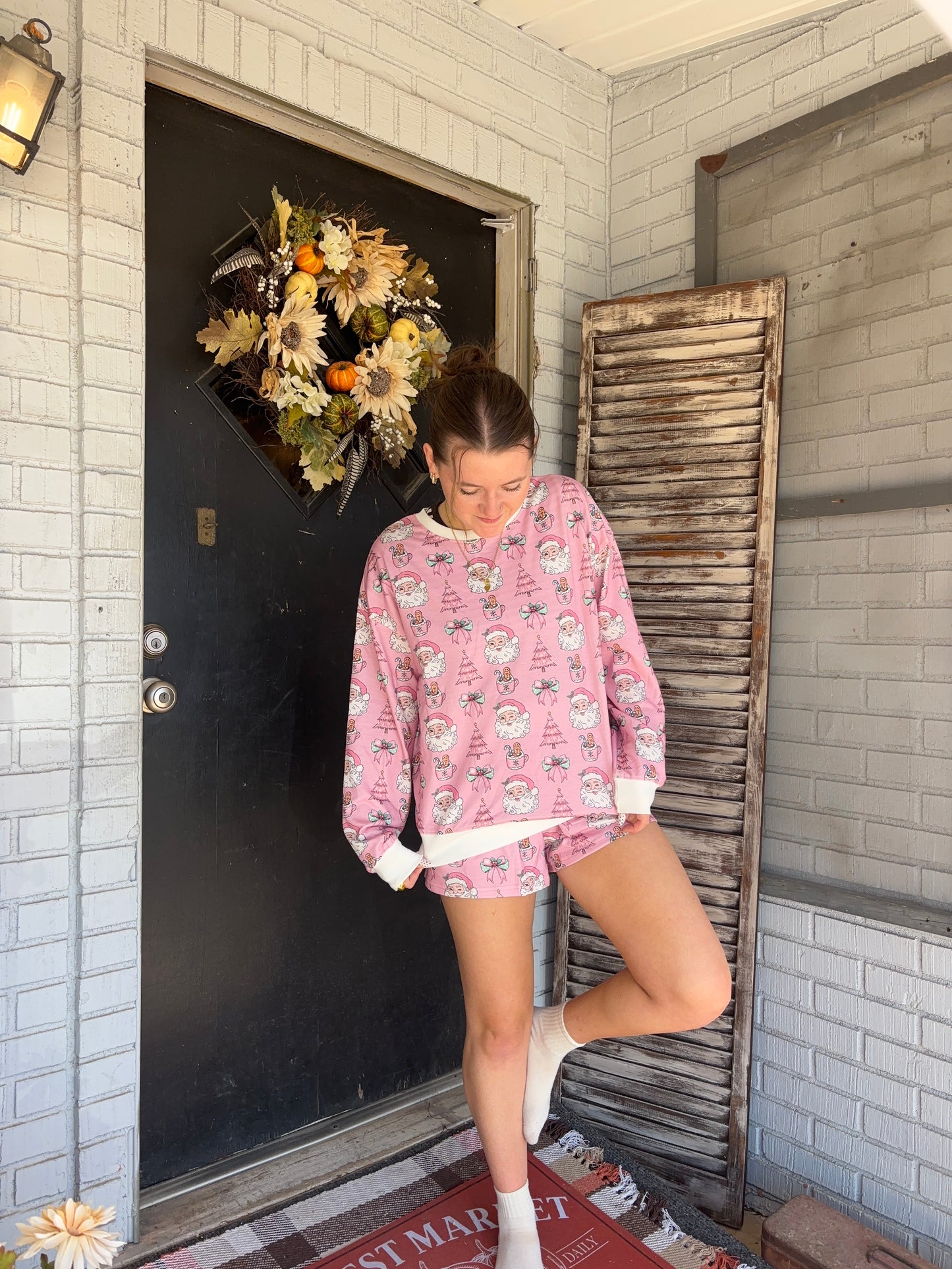 Pink Christmas Pajama Set