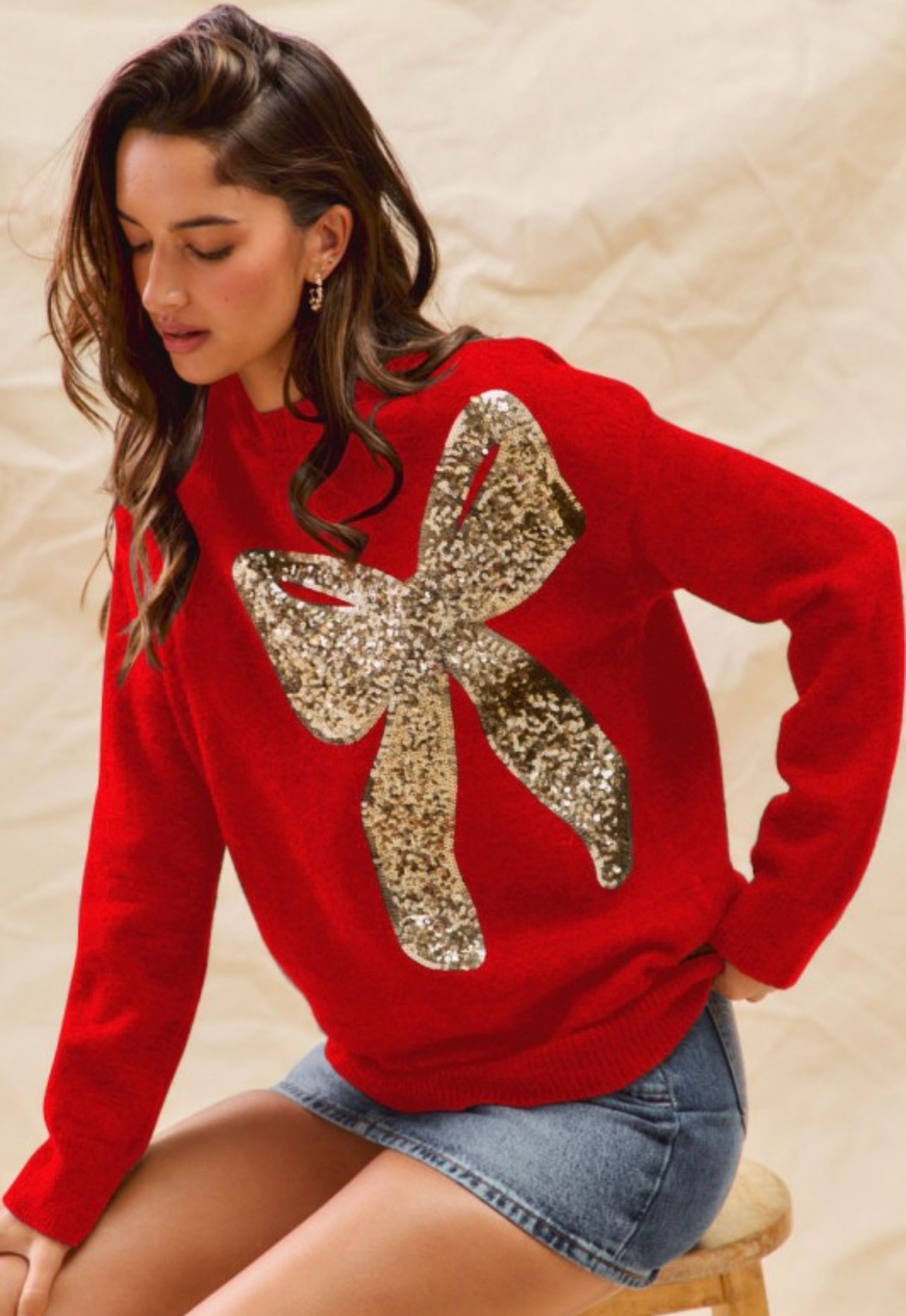 Gold Bow Sweater