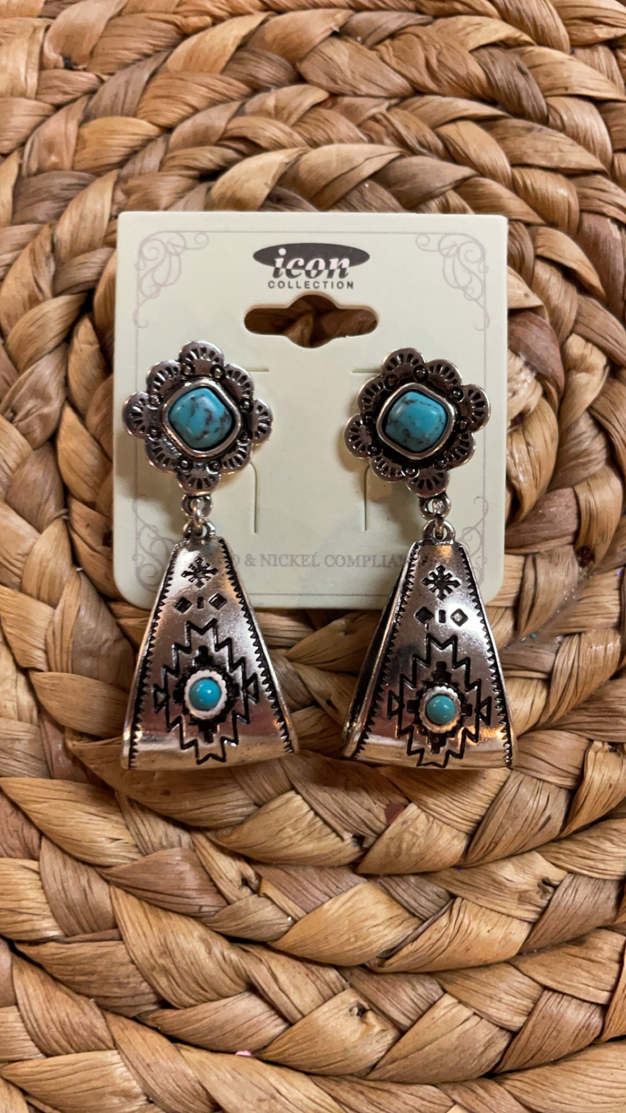 Western Gemstone Teardrop Earring