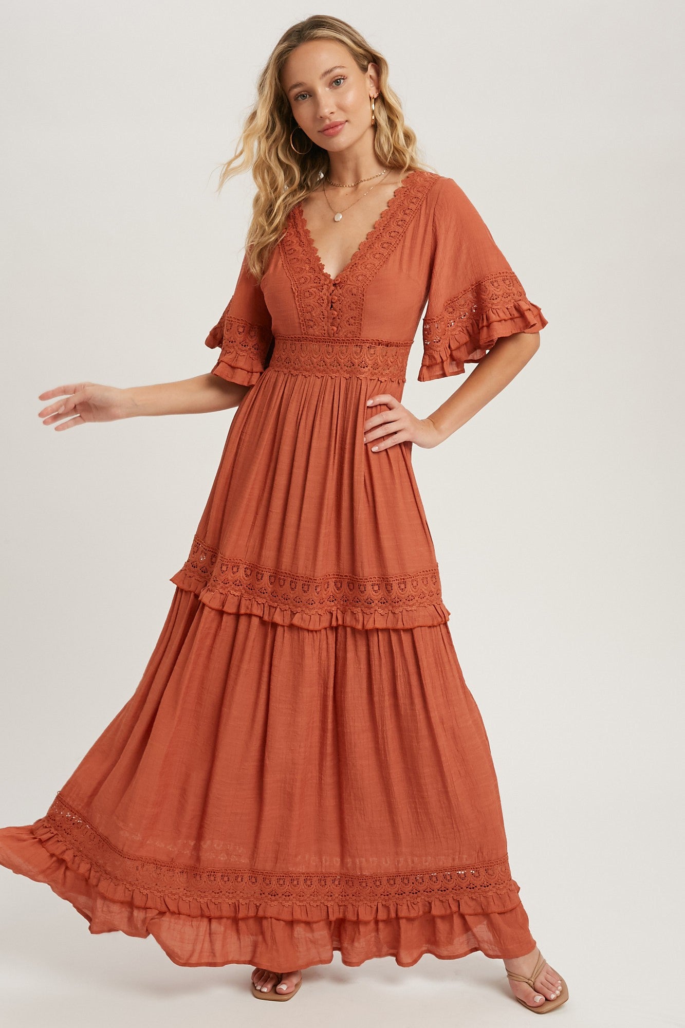 Autumn Lace Maxi Dress