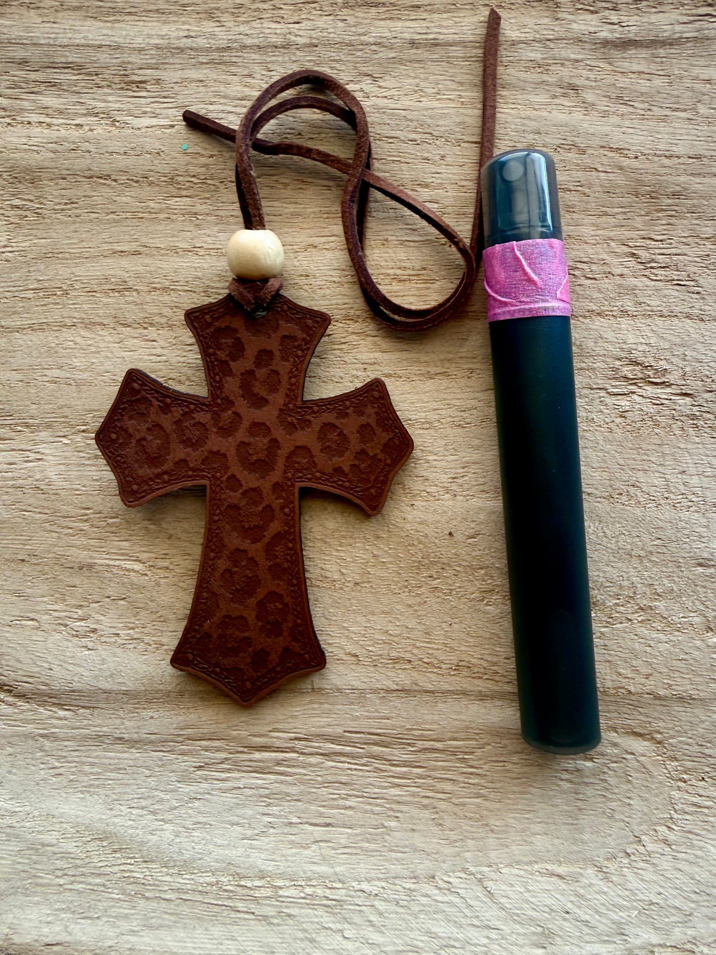 Leopard Cross Leather Freshie Set