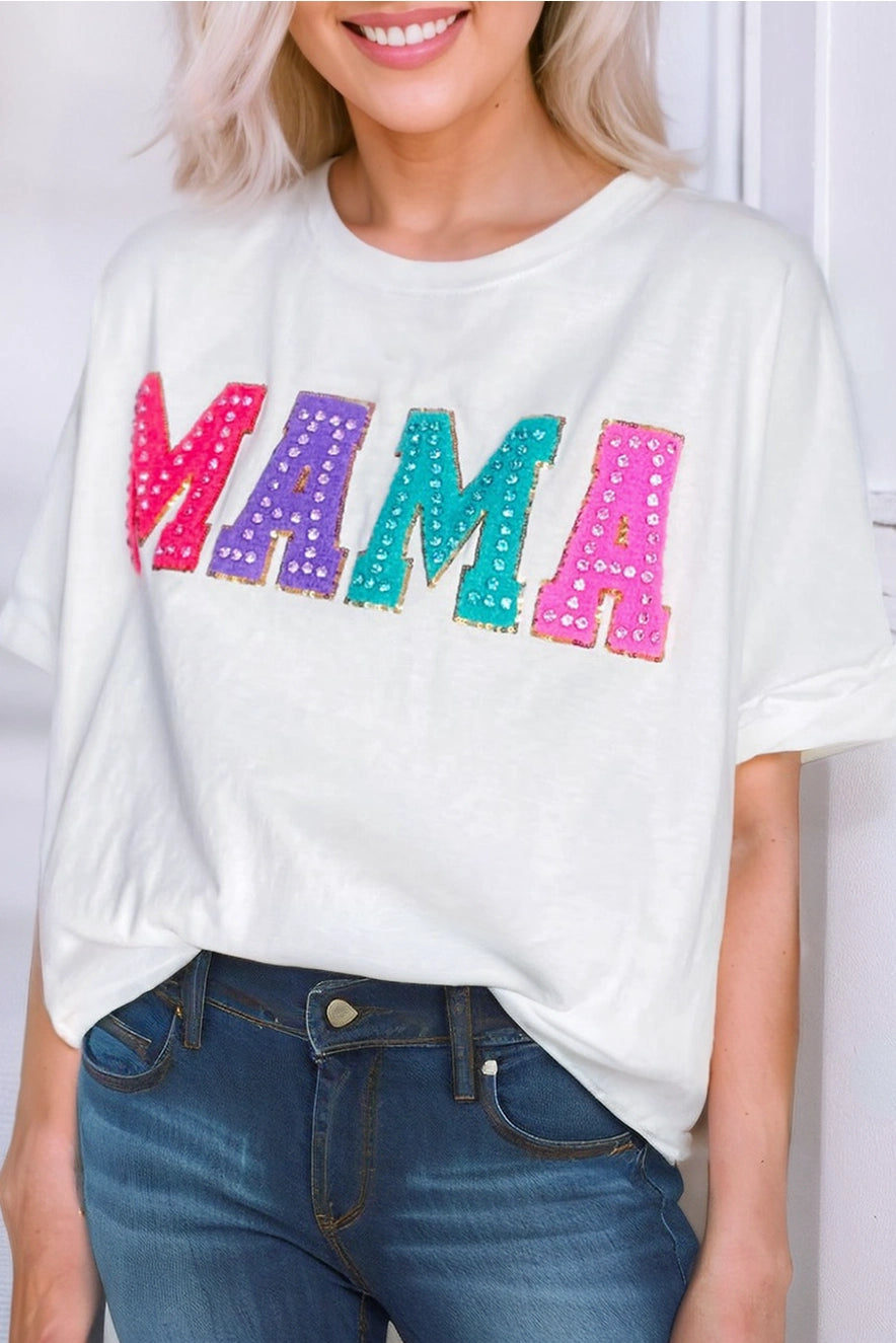 Mama Sequin Tee