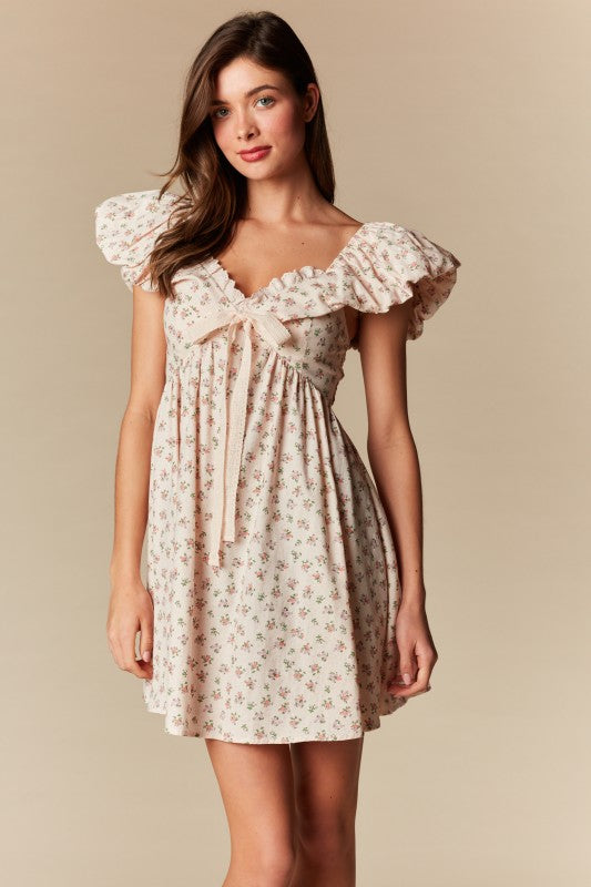 Springtime Ruffle Sleeve Mini Dress