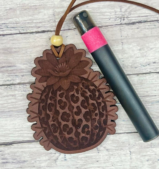 Sunflower Cactus Leather Freshie Set