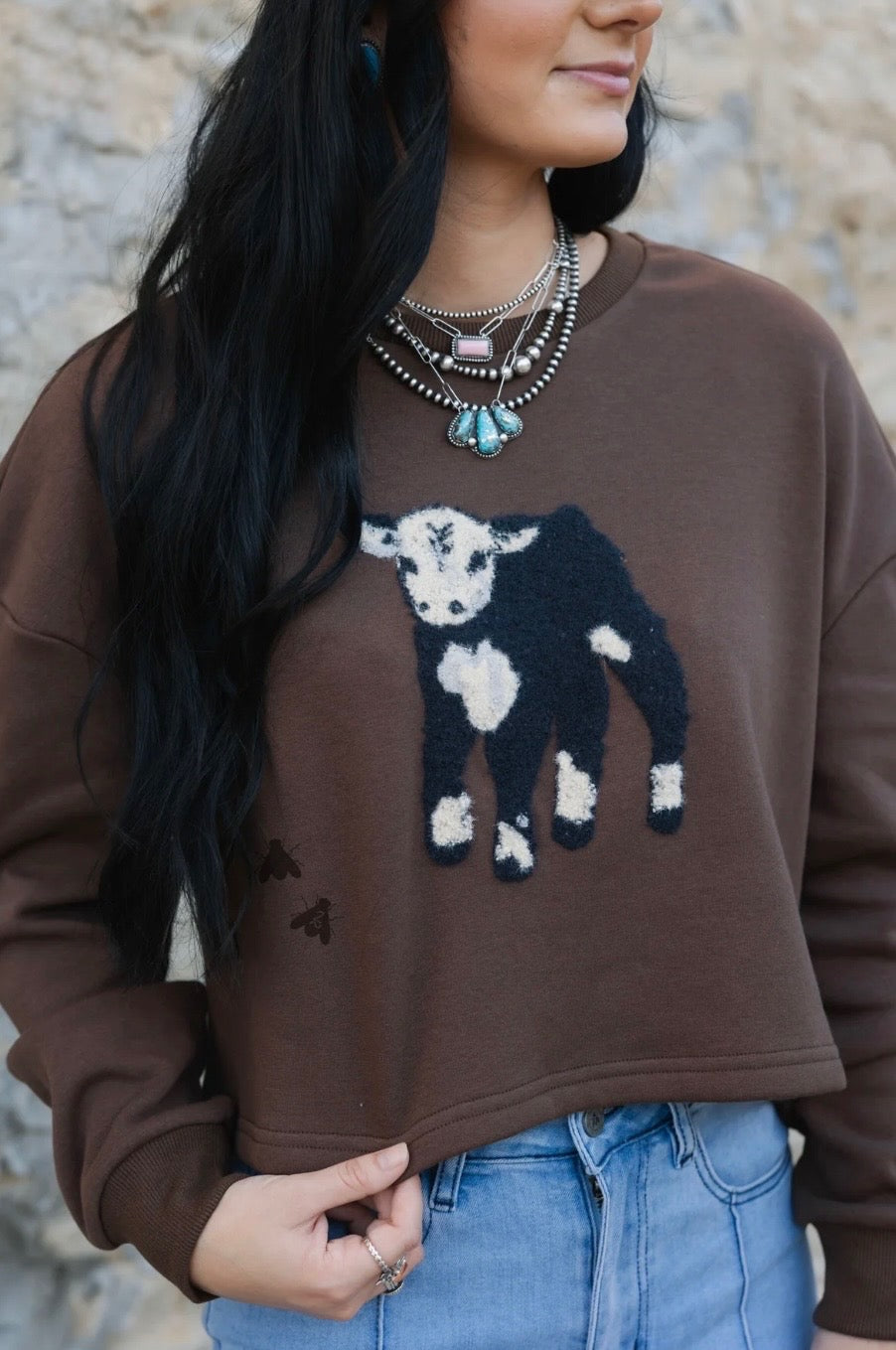 Calf Season cropped sweater