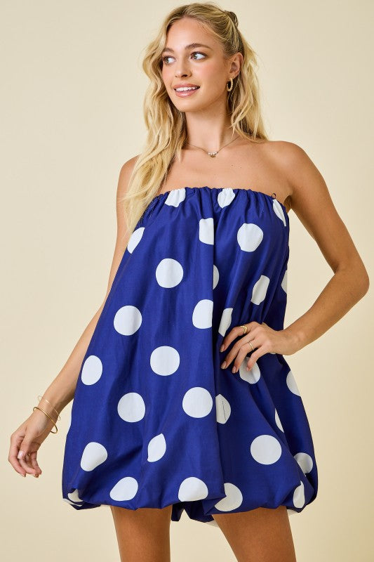 Polka Dot Strapless Mini Dress
