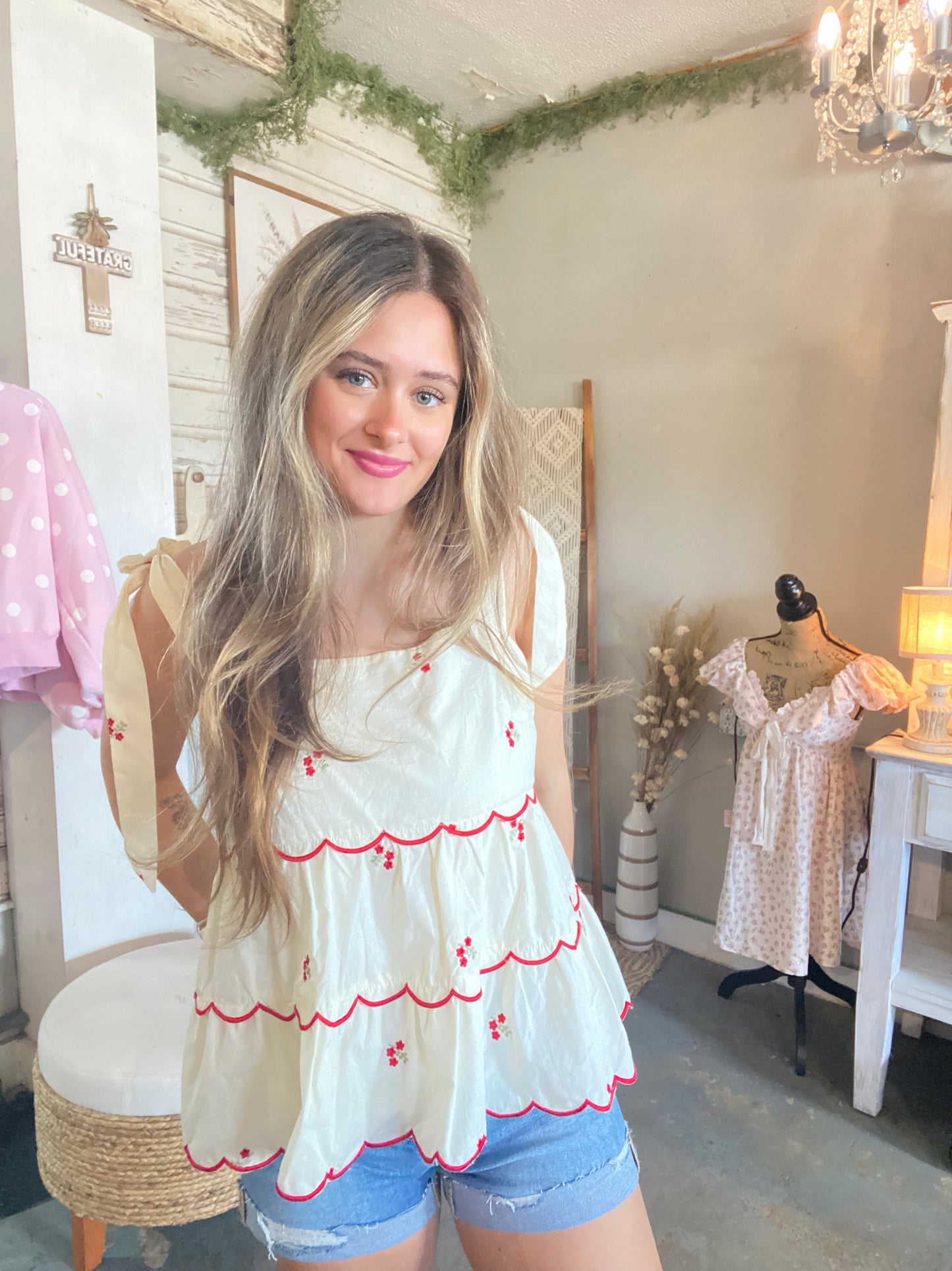 Alexis Embroidered Reversible Top