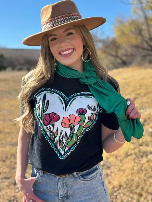 Western Floral Heart Tee