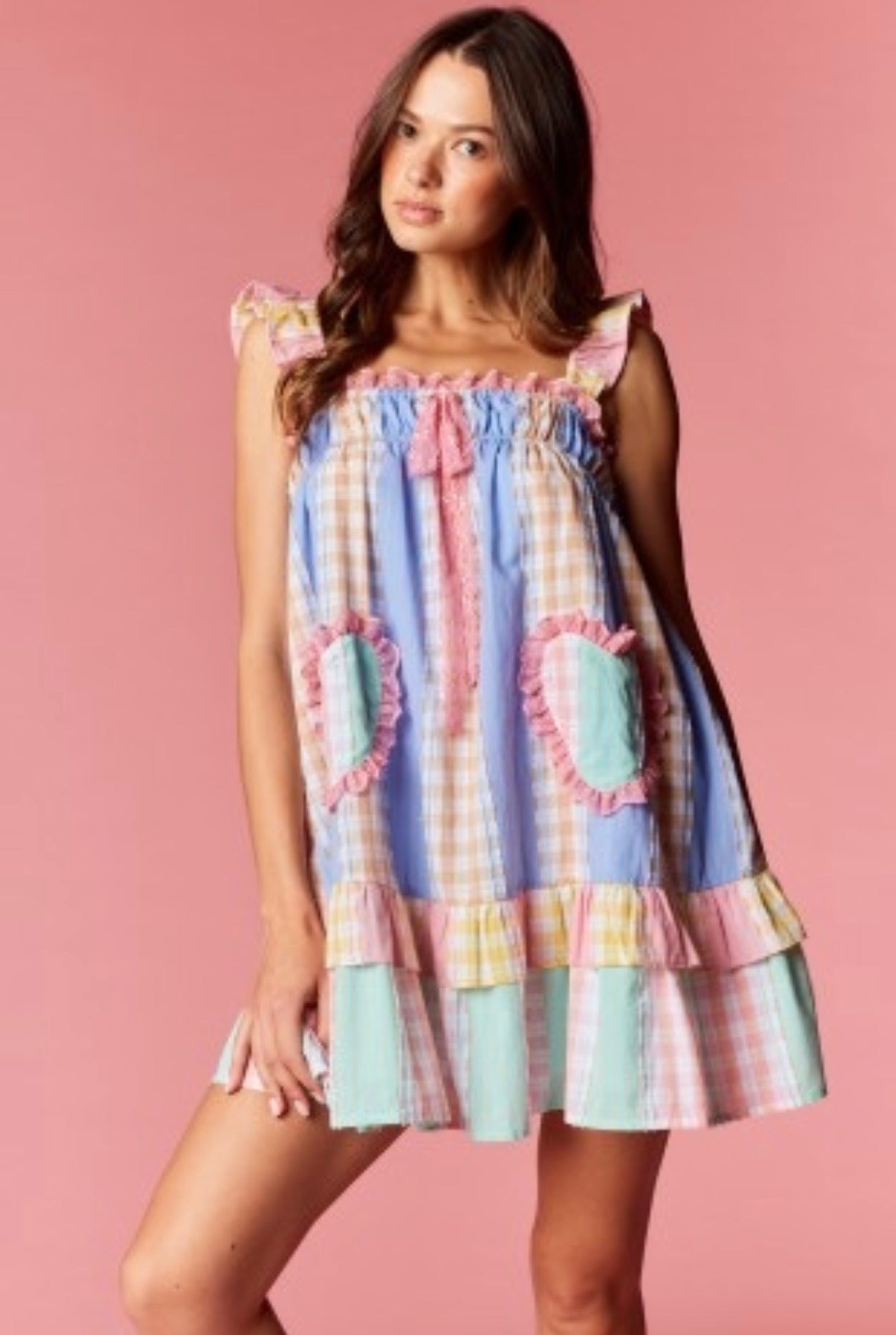 Paige Pastel Patchwork Dress