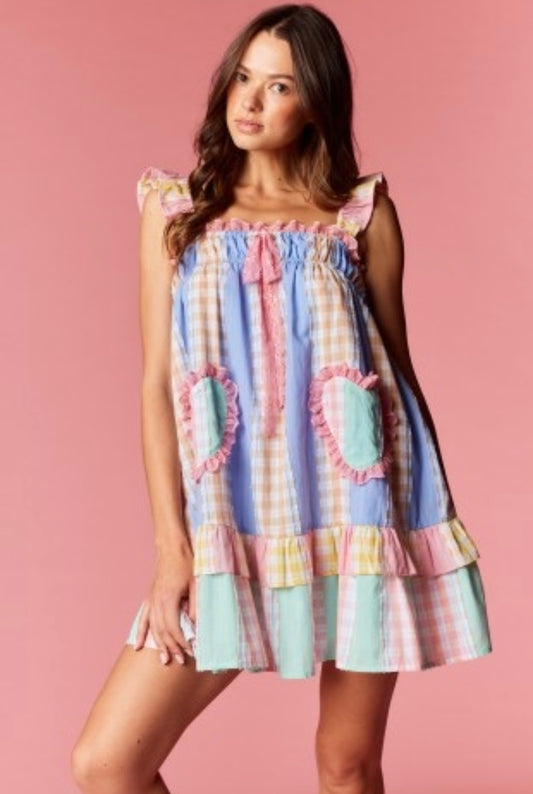 Paige Pastel Patchwork Dress