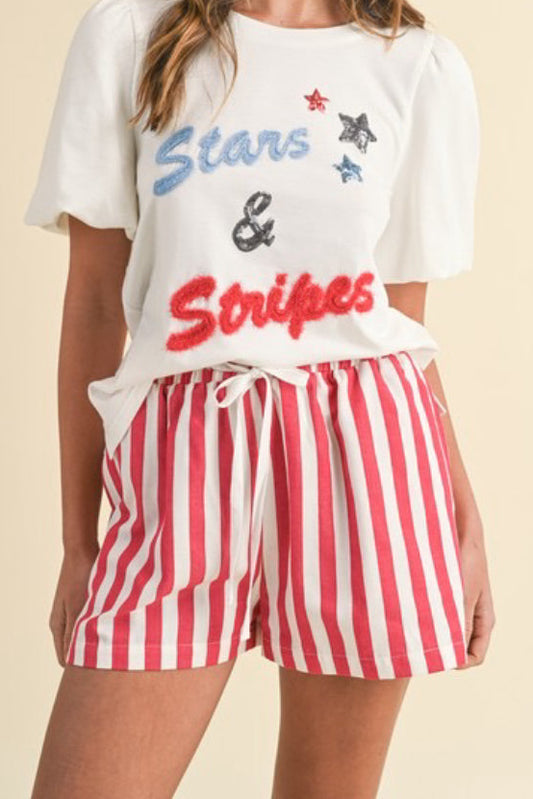 Paisley Pinstripe Shorts