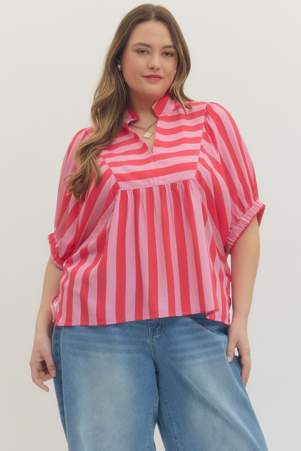 Sabrina Striped Curvy Top