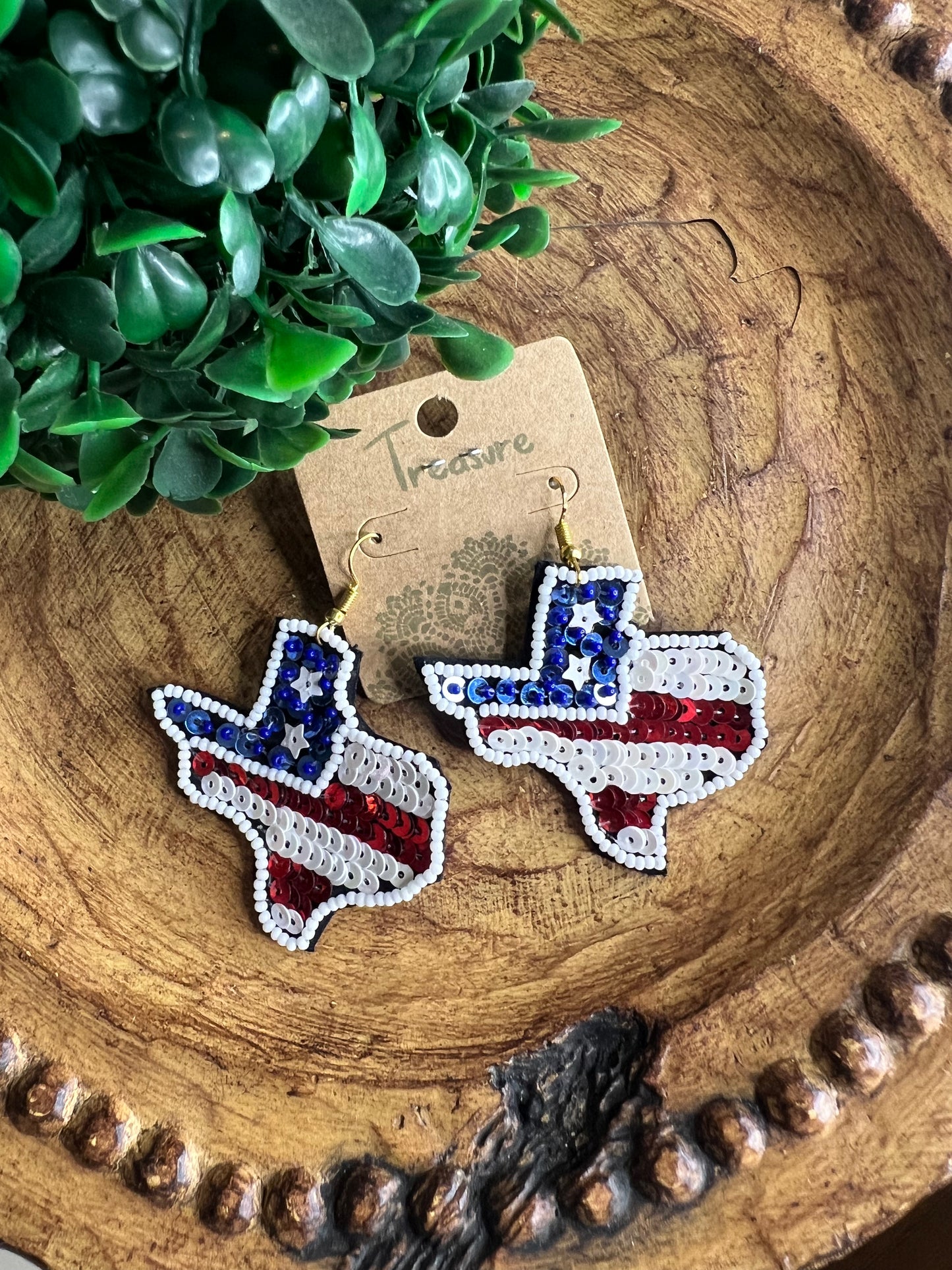 American Flag Texas Earrings