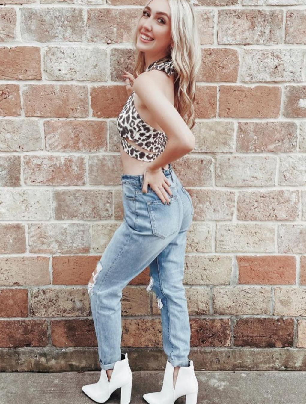 Gwen Cheetah Wrap Top