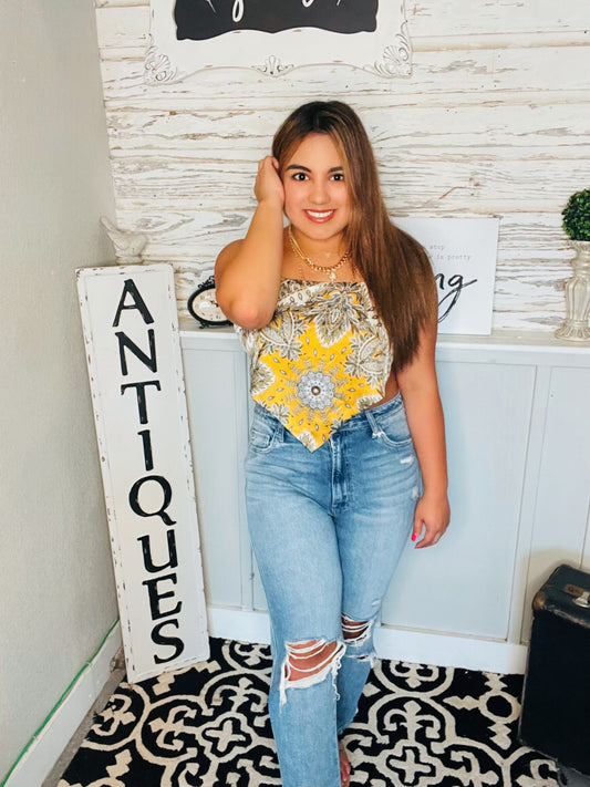Sally Satin Bandana Top