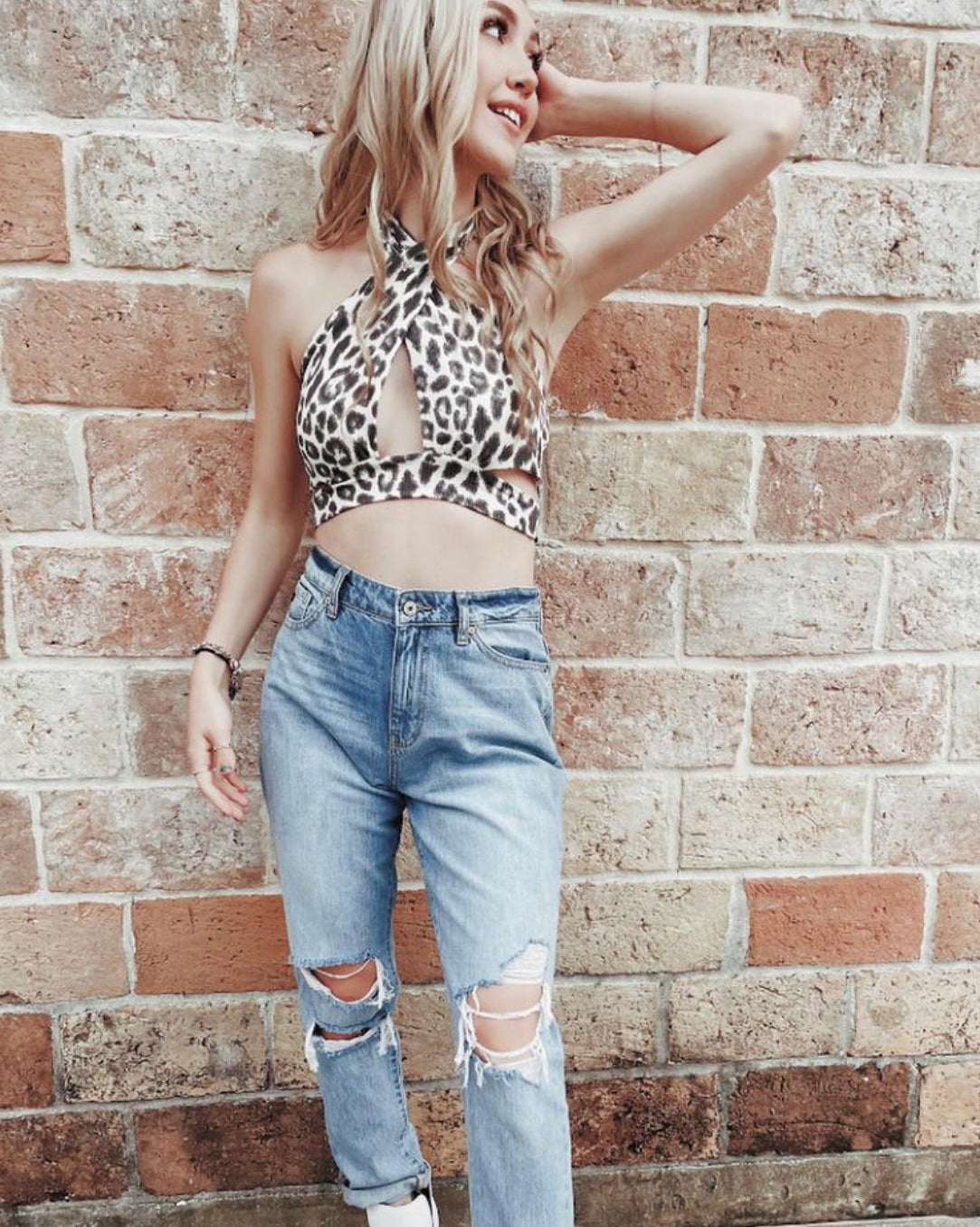 Gwen Cheetah Wrap Top