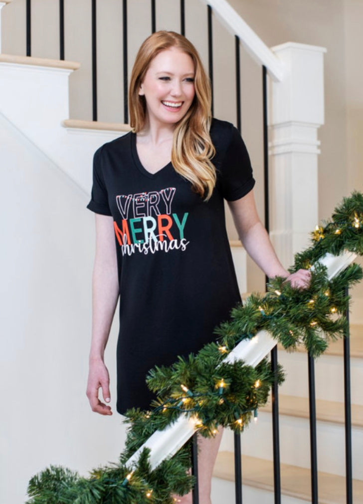 Very Merry Christmas Tee Shirt Dress